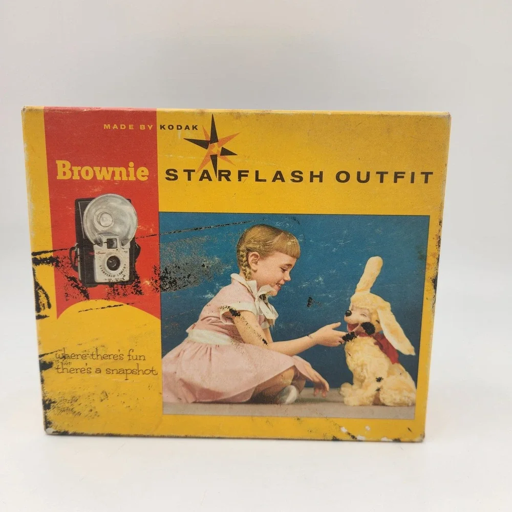 Vintage Kodak‎ Brownie Starflash Outfit Camera with Box and Manual 127 Film MCM
